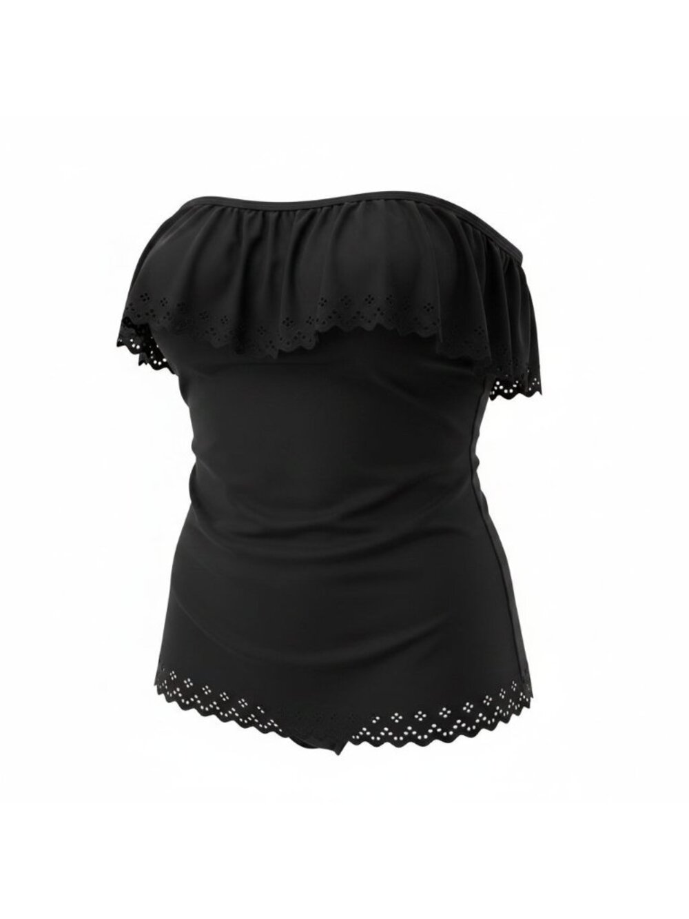 Cache Coeur Black Maternity swim top With Eyelet Detail